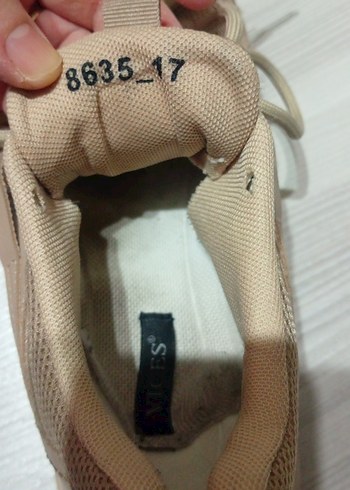 Bej Bağcıklı Kadın Platform Spor Ayakkabı - Görsel 4