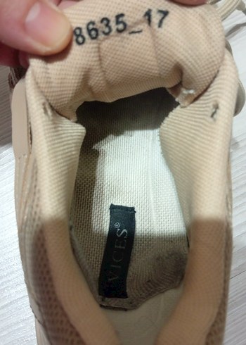 Bej Bağcıklı Kadın Platform Spor Ayakkabı - Görsel 2