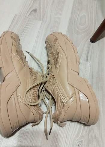 Bej Bağcıklı Kadın Spor Ayakkabı - Görsel 20