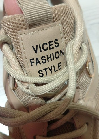 Bej Bağcıklı Kadın Spor Ayakkabı - Görsel 18