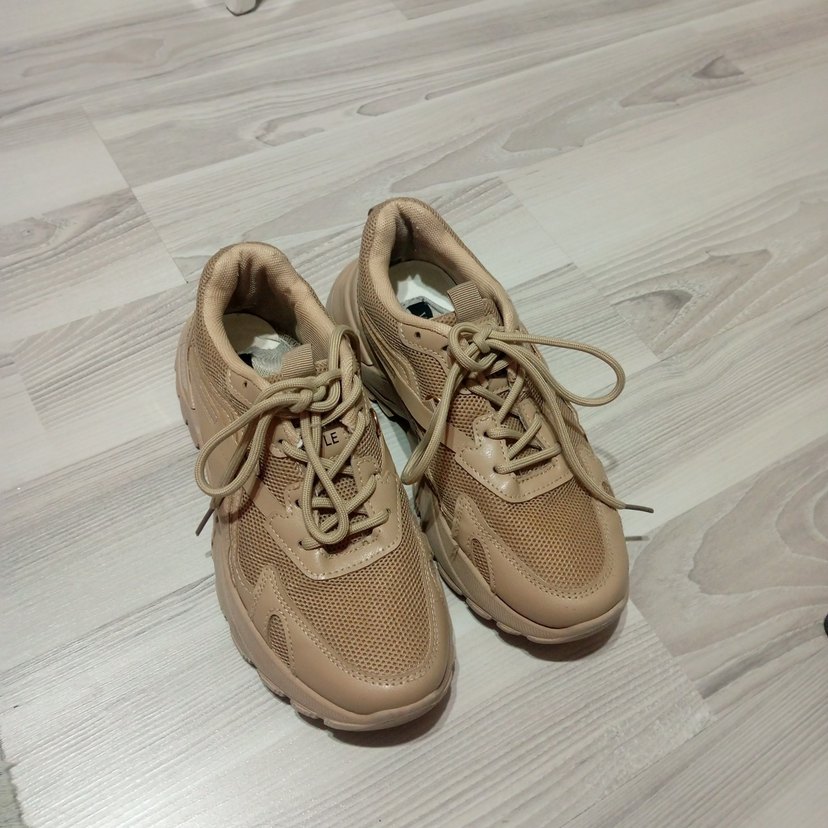 Bej Bağcıklı Kadın Spor Ayakkabı - Görsel 2