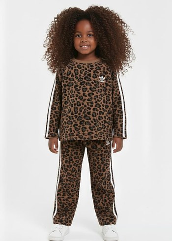 Kız Leopar Desenli Kadife Eşofman Takımı - Görsel 2