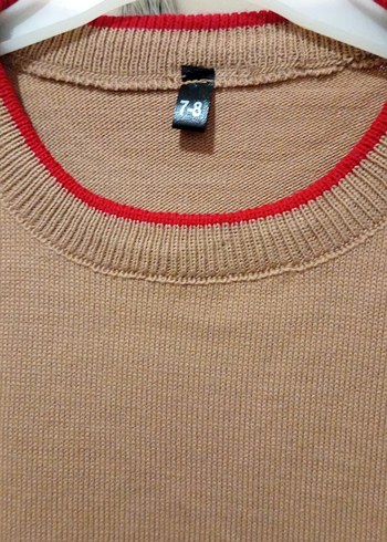 Nakışlı Kahverengi Kız Triko Kazak - Görsel 10