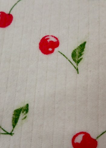 Kiraz desenli uzun kollu bebek kız takımı - Görsel 5