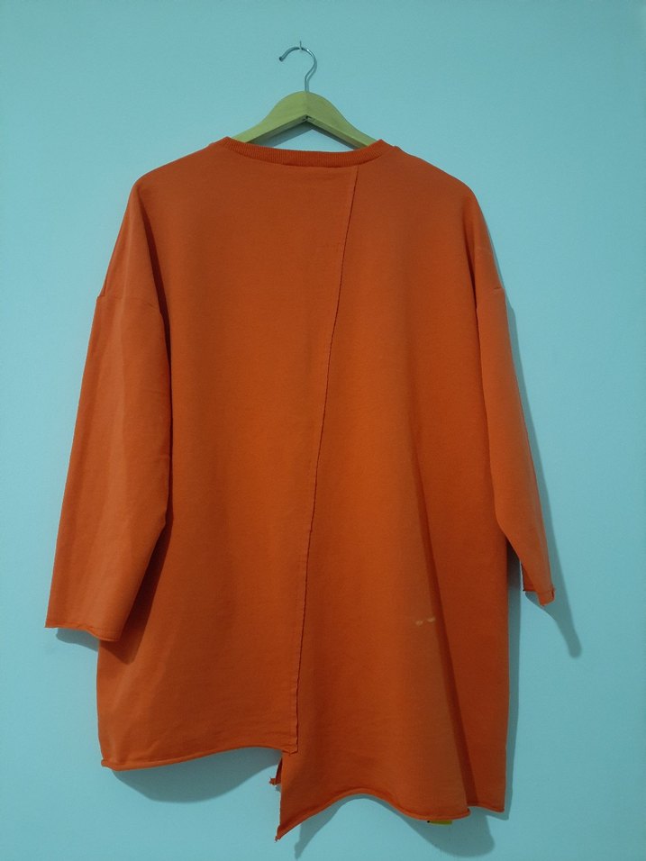 Turuncu Kadın Salaş Sweatshirt - Görsel 4