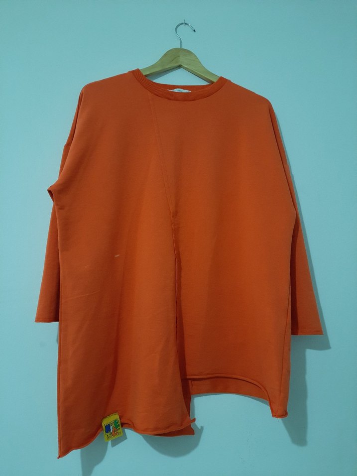 Turuncu Kadın Salaş Sweatshirt - Görsel 2