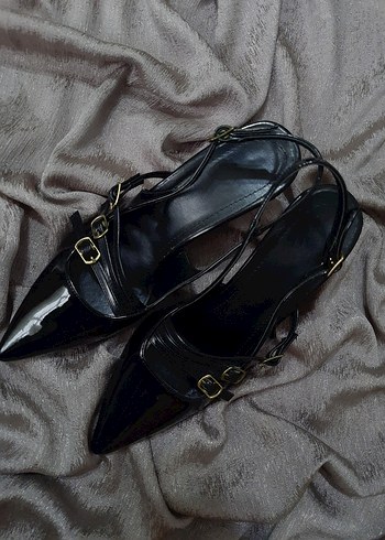 Siyah Tokalı Kadın Stiletto - Görsel 3