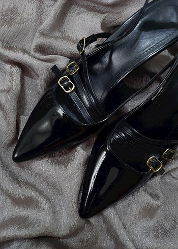 Siyah Tokalı Kadın Stiletto - Görsel 4