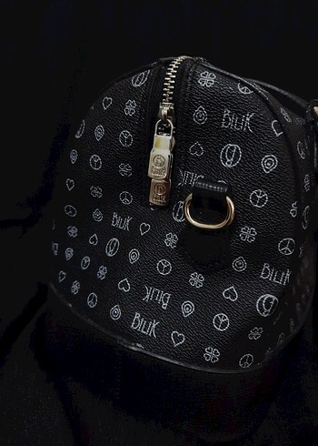 Siyah Baskılı Deri Kadın Omuz Çantası - Görsel 3