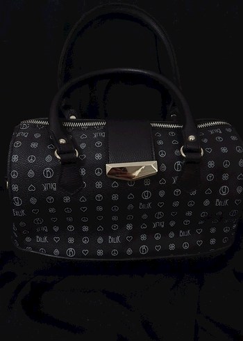 Siyah Baskılı Deri Kadın Omuz Çantası - Görsel 2