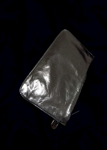 Parlak Altın Deri makyaj çantası - Görsel 3