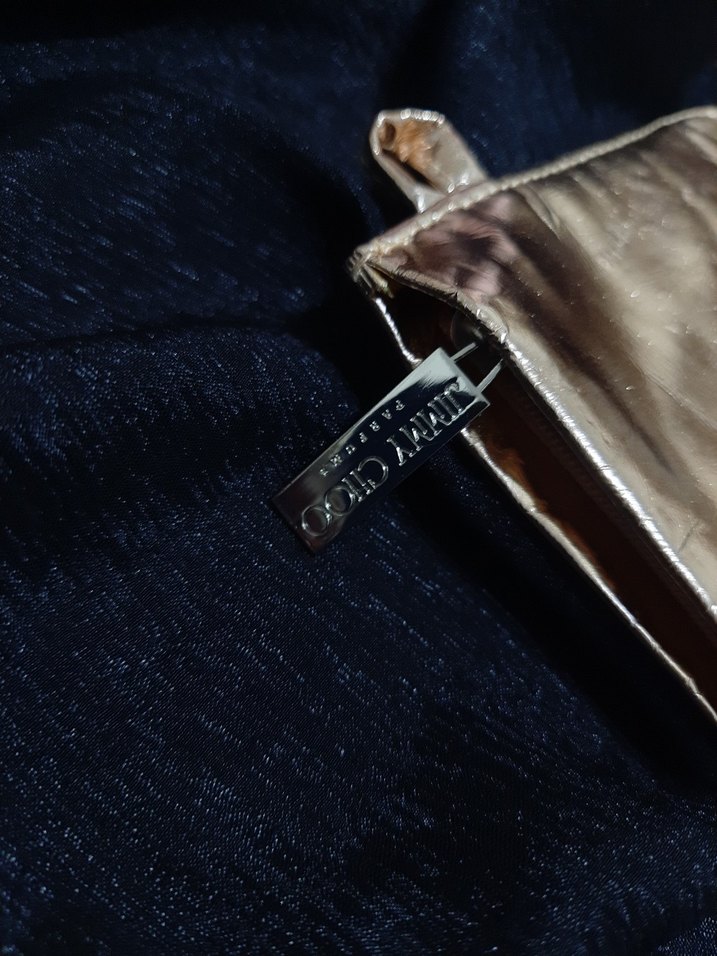 Parlak Altın Deri makyaj çantası - Görsel 2