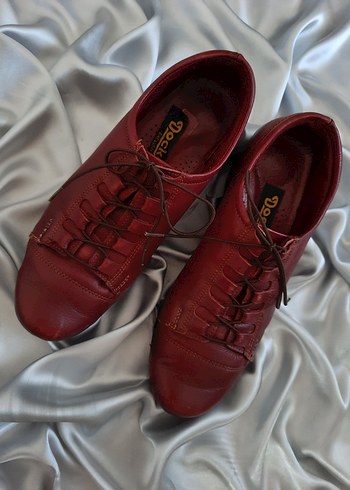 40 Beden bordo Renk Bordo Deri Kadın Oxford Ayakkabı