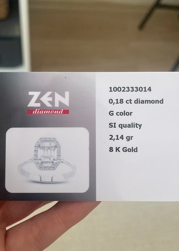 Zen pırlanta 8 Ayar Altın Kadın Yüzük, 0,18 ct Pırlanta