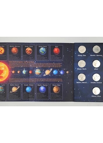 2022 gezegenler serisi 10 adet hatıra para seti kiti ile birlikt