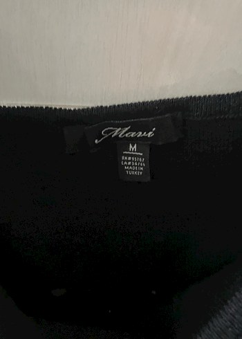 Mavi Siyah Drapeli Uzun Kollu Kadın Bluz prenses kol