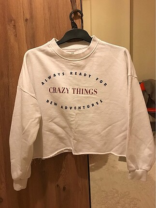 Pull&Bear Beyaz Sweatshirt