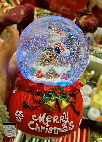  Işıklı müzikli noel kar küresi 