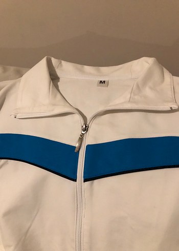 Beyaz Fermuarlı Spor hırka - Görsel 2