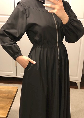 Siyah Kadın Yağmurluk Fermuarlı - Görsel 5