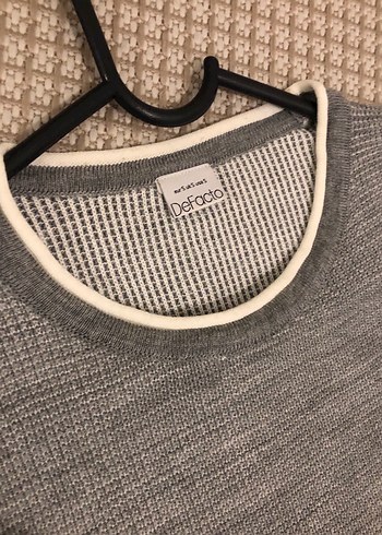 Gri Erkek Triko Bisiklet Yaka Kazak - Görsel 3