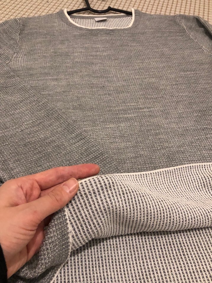 Gri Erkek Triko Bisiklet Yaka Kazak - Görsel 4