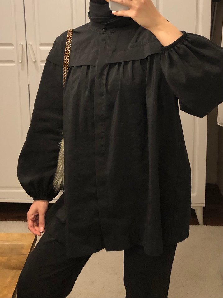 Parlak Siyah Gömlek Pantolon Takım - Görsel 5