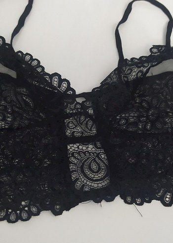 Siyah Dantel Gotik Bralet - Görsel 2