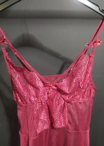 Parlak Pembe Midi Bohem Gecelik - Görsel 3