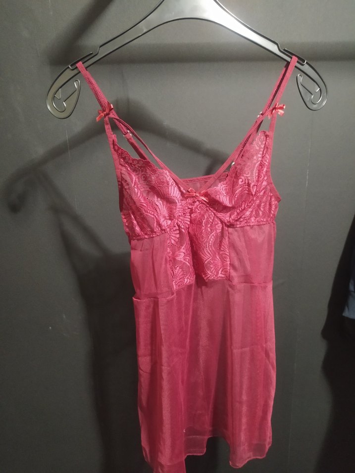 Parlak Pembe Midi Bohem Gecelik - Görsel 2