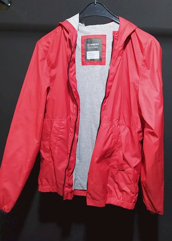 Kırmızı Fermuarlı çocuk mont yağmurluk - Görsel 3