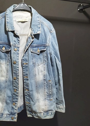 Açık Mavi Düğmeli kot Denim Ceket - Görsel 2