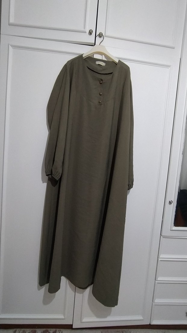 Kadın Uzun Keten Salaş Elbise - Görsel 2