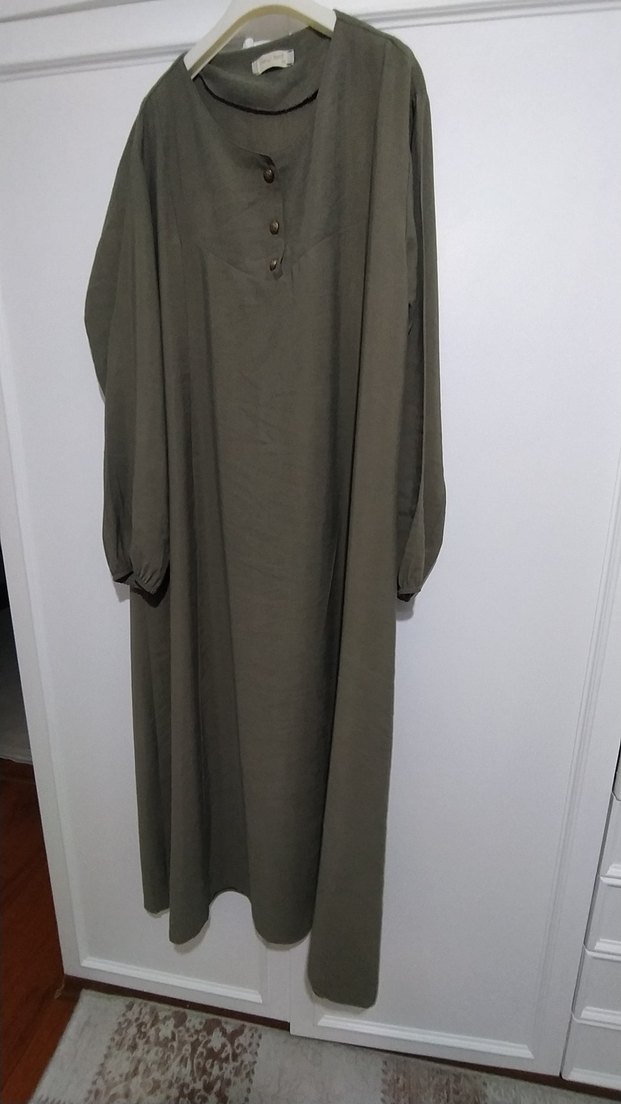 Kadın Uzun Keten Salaş Elbise - Görsel 3