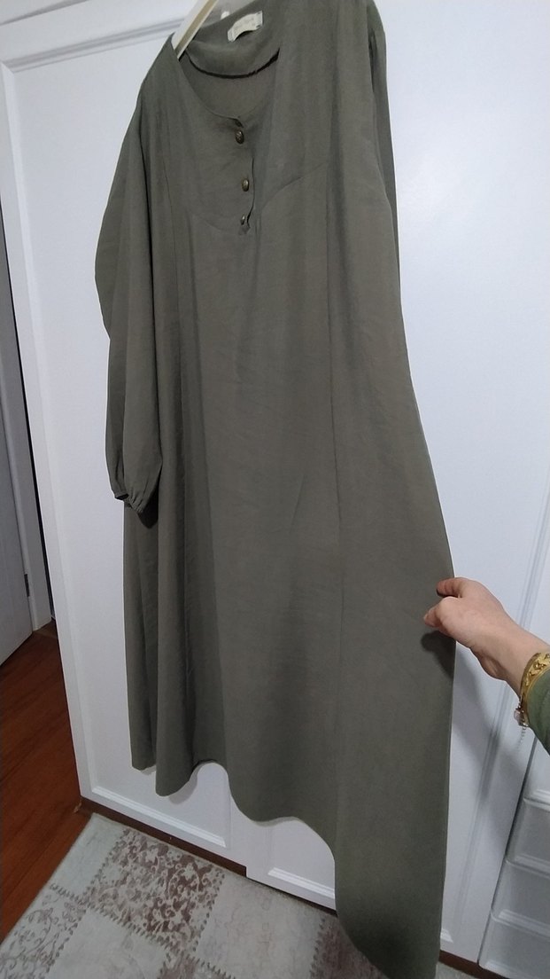 Kadın Uzun Keten Salaş Elbise - Görsel 4