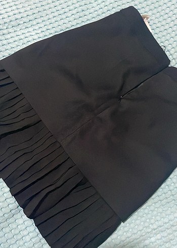 Siyah Pilili Midi Kadın Etek - Görsel 2