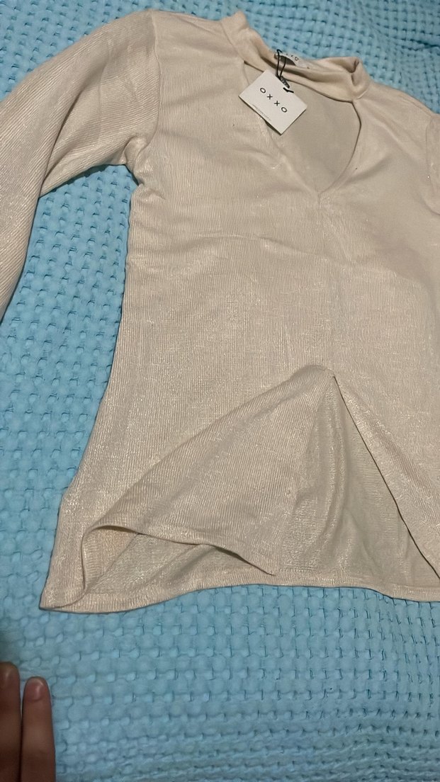 OXXO KREM  SİMLİ BLUZ - Görsel 3