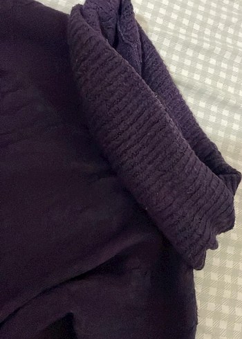 Mor Bohem Boğazlı Örgü Kadın Kazak - Görsel 2