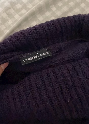 Mor Bohem Boğazlı Örgü Kadın Kazak - Görsel 4