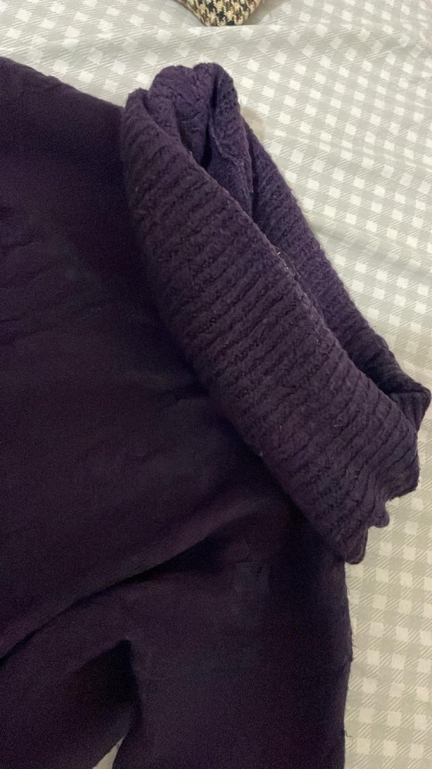 Mor Bohem Boğazlı Örgü Kadın Kazak - Görsel 2