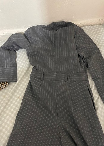 Gri Kadın Uzun Kollu kışlık tulum - Görsel 4