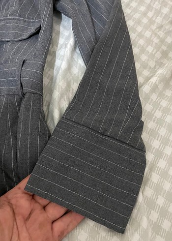 Gri Kadın Uzun Kollu kışlık tulum - Görsel 3