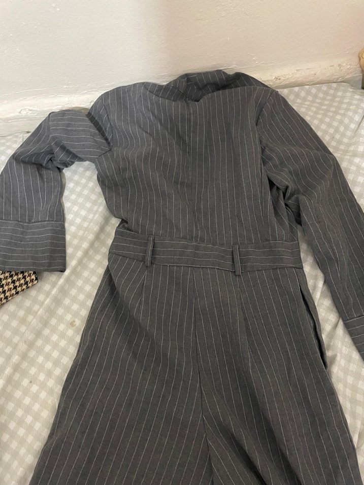 Gri Kadın Uzun Kollu kışlık tulum - Görsel 4