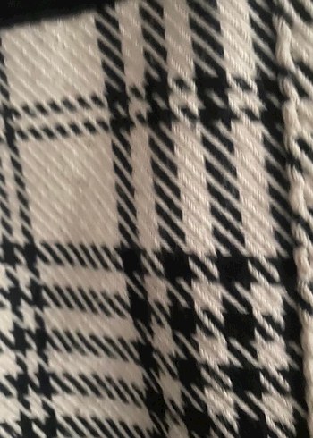 Düğmeli Siyah kareli ceket - Görsel 4