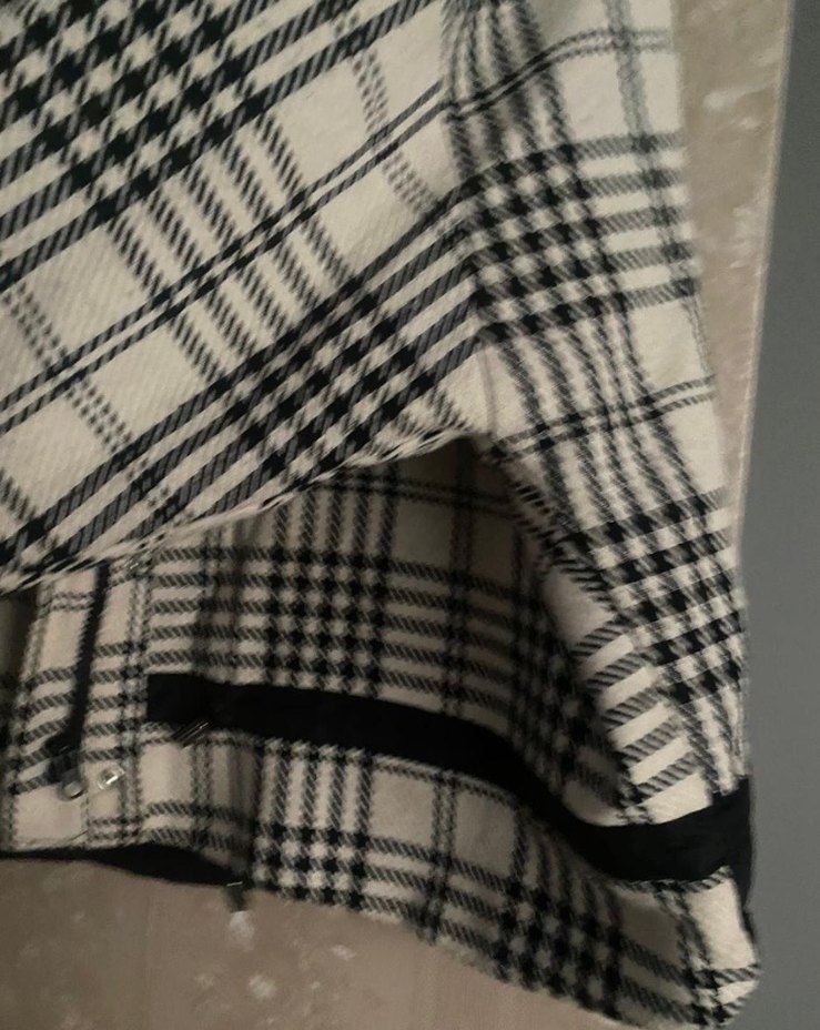 Düğmeli Siyah kareli ceket - Görsel 2