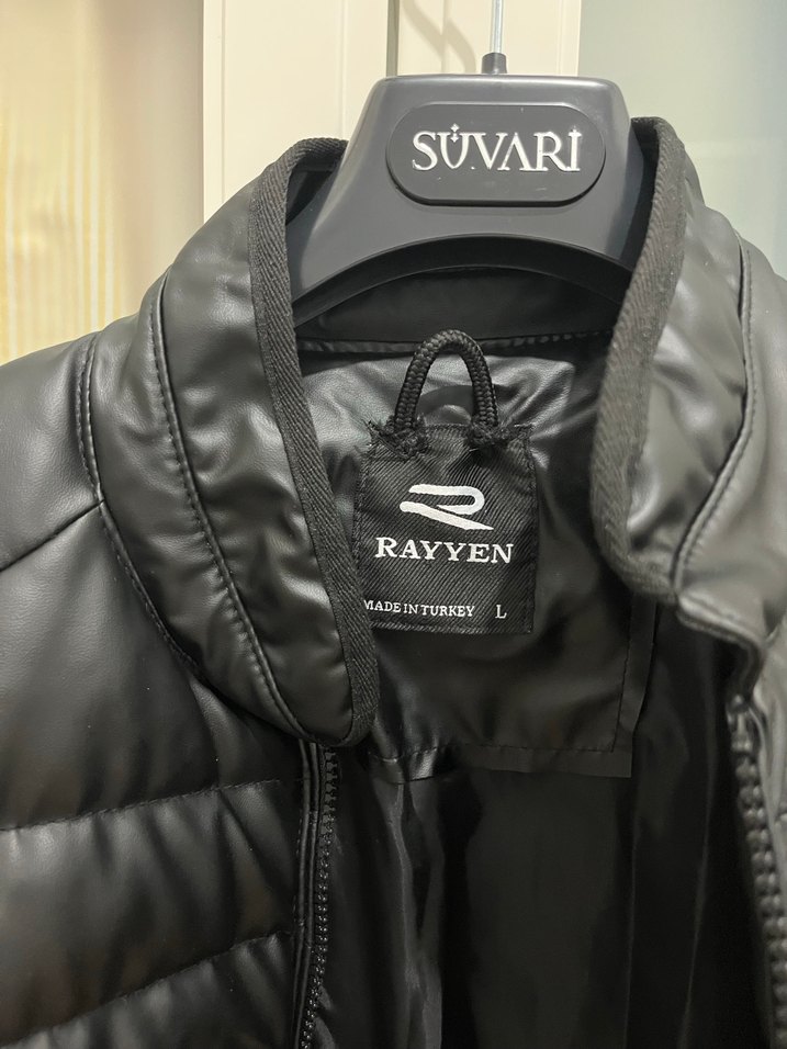 Erkek Siyah Deri Fermuarlı Mont - Görsel 3