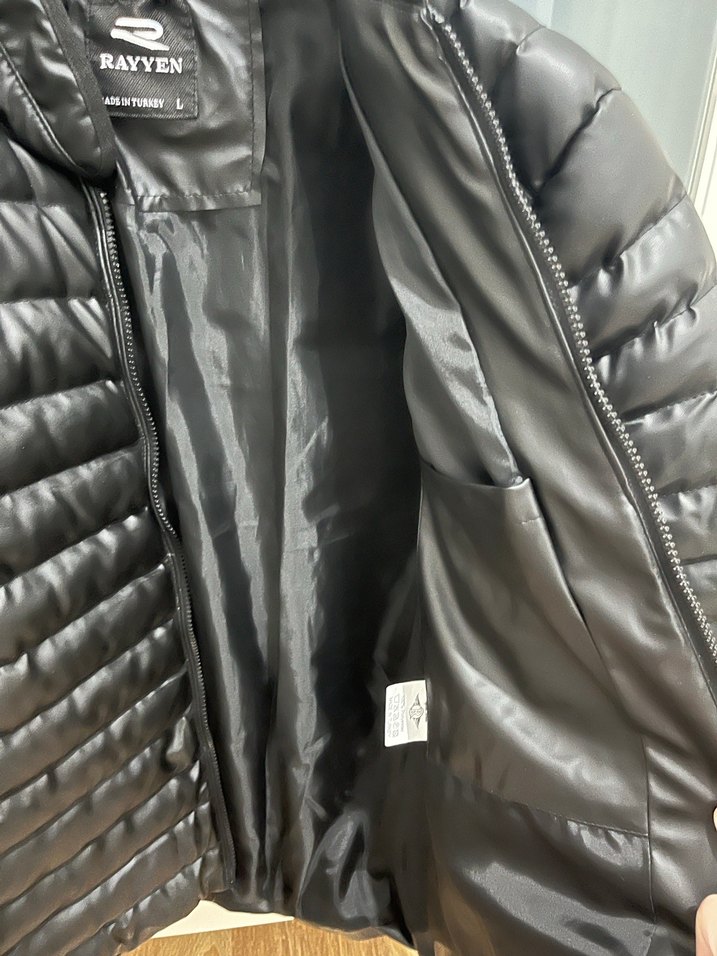 Erkek Siyah Deri Fermuarlı Mont - Görsel 5