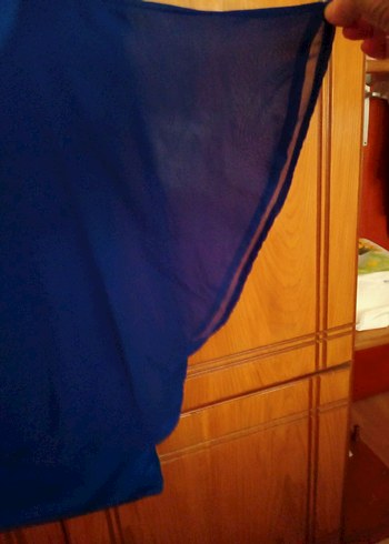 Tozlu Mavi Kısa Kollu Salaş Kadın Bluz