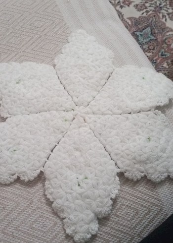 Çiçek Desenli El Örgüsü Beyaz Dantel - Görsel 5