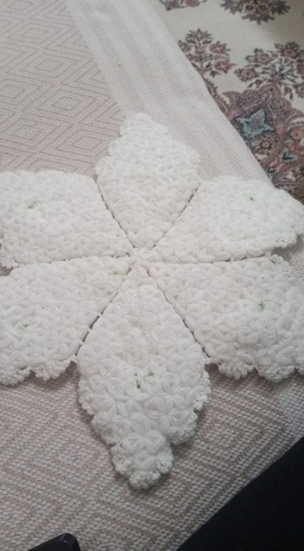 Çiçek Desenli El Örgüsü Beyaz Dantel - Görsel 5